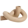 Bougeoir noeud 16xH8,5x11cm marron