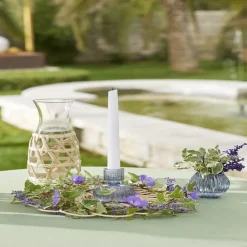 Bougeoir verre bleu Ø7,5xH9cm < Gifi Discount
