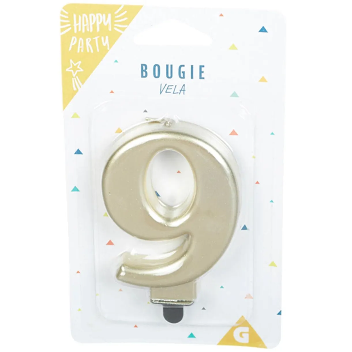 Bougie anniversaire chiffre 9 mat doré < Gifi Discount
