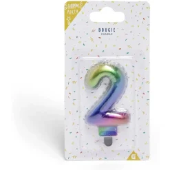 Bougie anniversaire chiffre 2 iridescent < Gifi Best