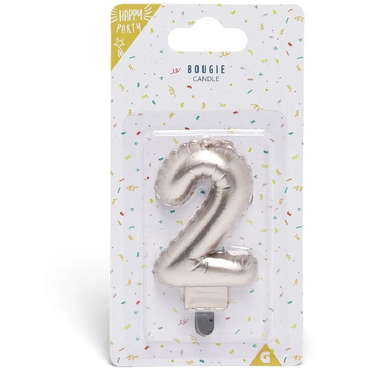 Bougie anniversaire chiffre 2 rose gold