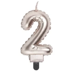 Bougie anniversaire chiffre 2 rose gold