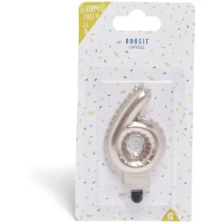 Bougie anniversaire chiffre 4 rose gold
