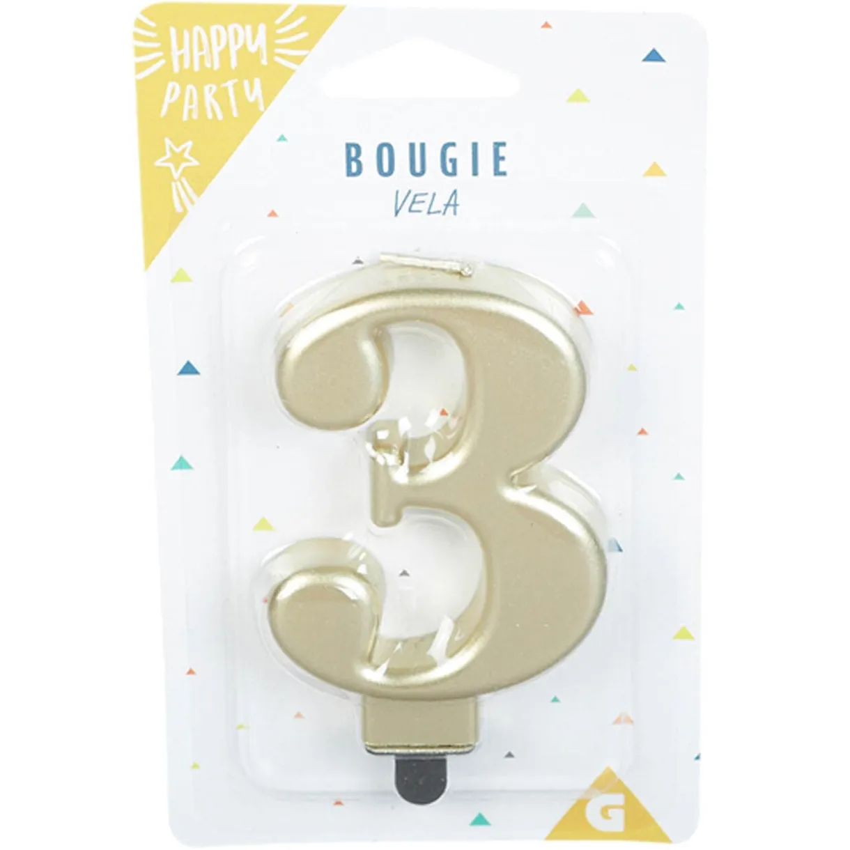 Bougie anniversaire chiffre 3 mat doré < Gifi Best