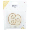 Bougie anniversaire chiffre 60 doré pailleté < Gifi Online
