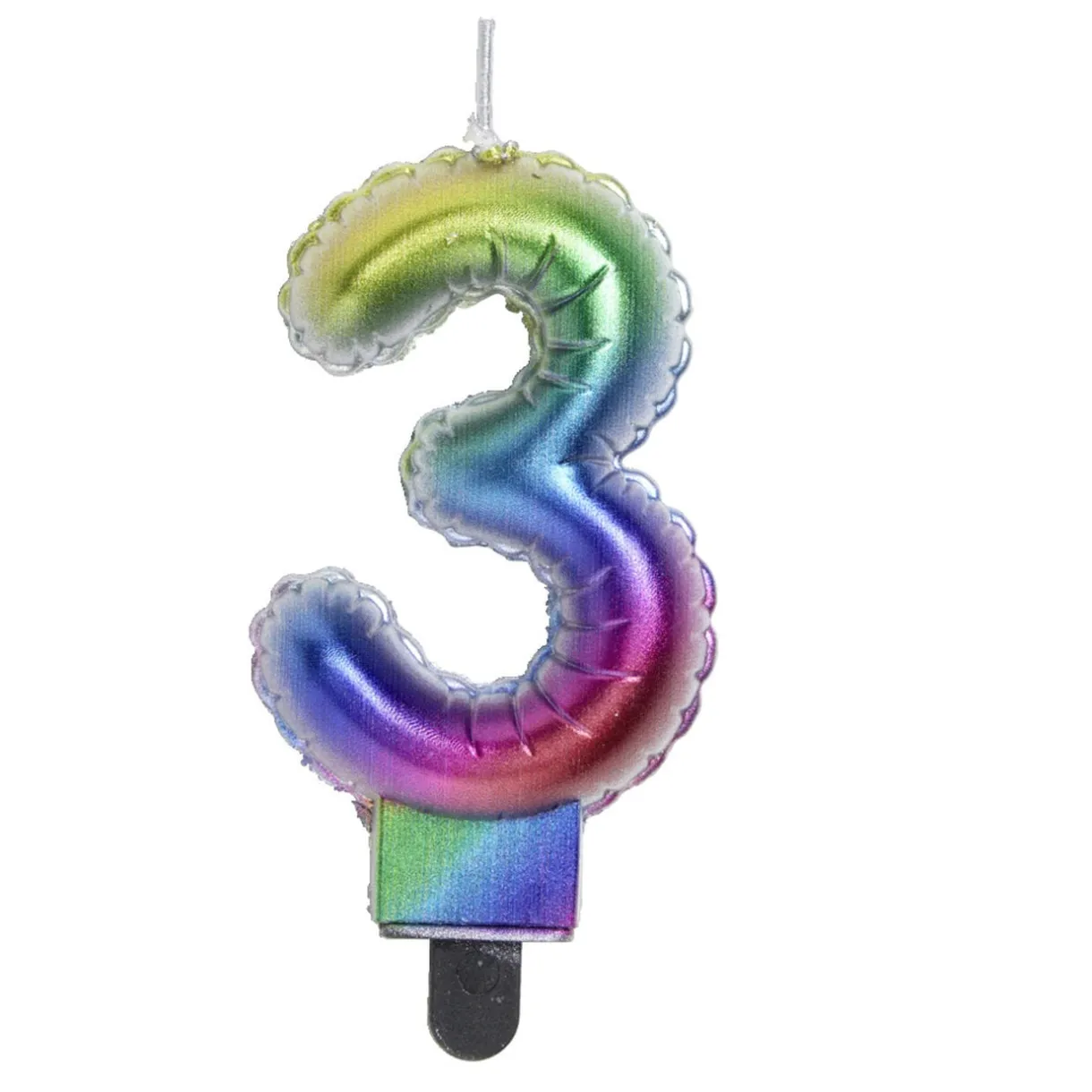 Bougie anniversaire chiffre 3 iridescent < Gifi Discount