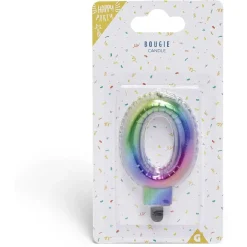 Bougie anniversaire chiffre 0 iridescent < Gifi Online