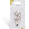 Bougie anniversaire chiffre 3 rose gold