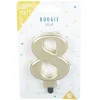 Bougie anniversaire chiffre 8 mat doré < Gifi