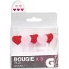 Bougie anniversaire coeur rose et rouge x5 < Gifi Best