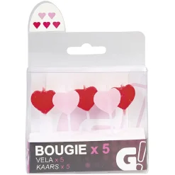 Bougie anniversaire coeur rose et rouge x5 < Gifi Best