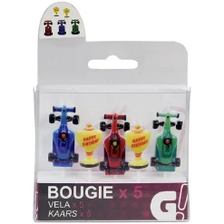 Bougie anniversaire design voiture de course x5 < Gifi Online