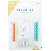 Bougie anniversaire lumineuse à led chiffre 4 < Gifi New