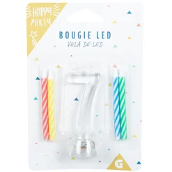 Bougie anniversaire lumineuse à led chiffre 7