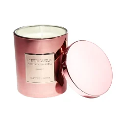 Bougie avec couvercle pot métallisé rose gold senteur pain d'épices 25H < Gifi Outlet