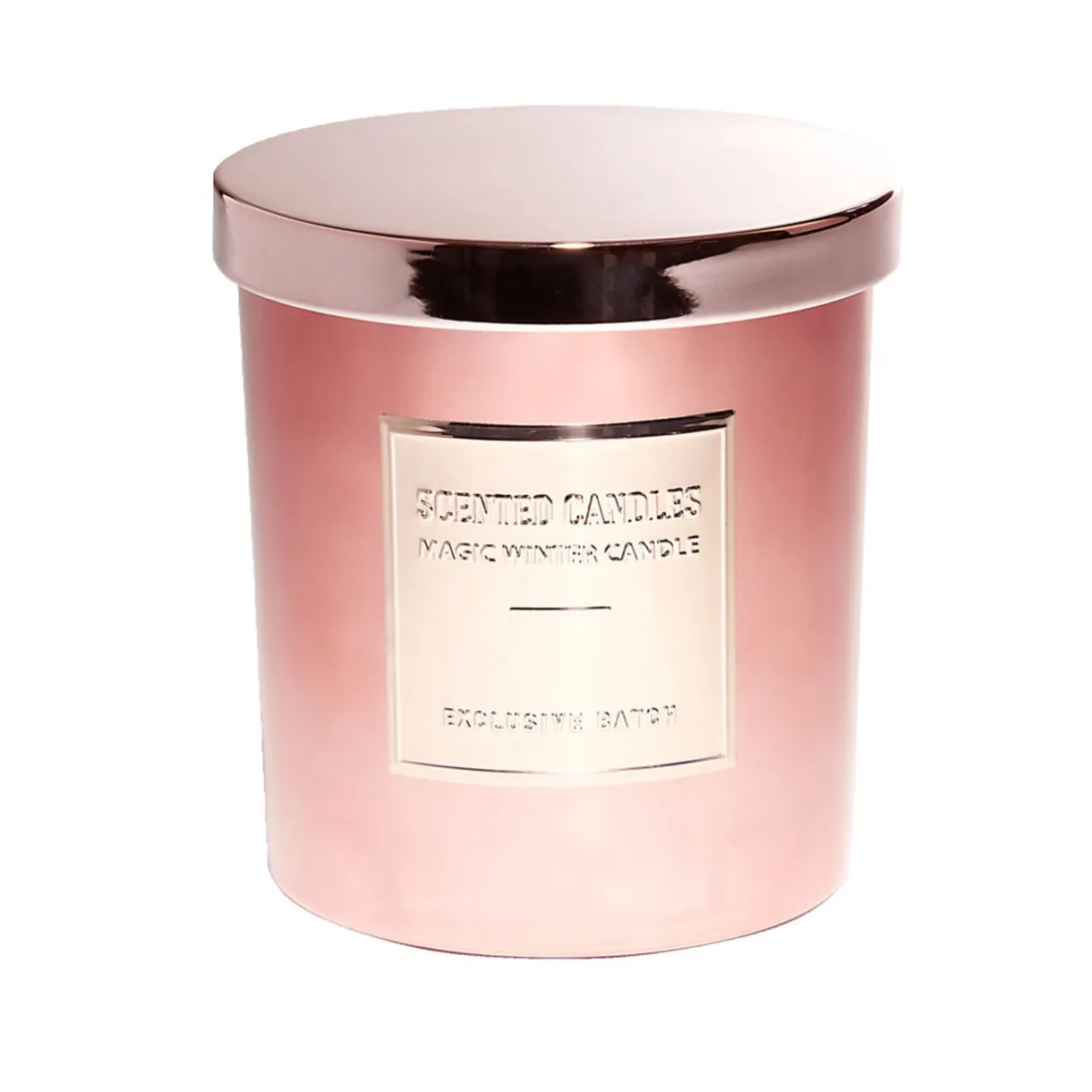 Bougie avec couvercle pot métallisé rose gold senteur pain d'épices 25H < Gifi Outlet