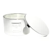 Bougie avec couvercle pot métallisé gris senteur fleur d'oranger 30H
