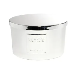 Bougie avec couvercle pot métallisé gris senteur fleur d'oranger 30H