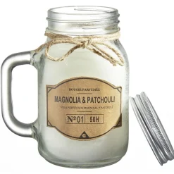 Bougie blanche dans mug en verre avec couvercle - Senteur magnolia patchouli < Gifi New