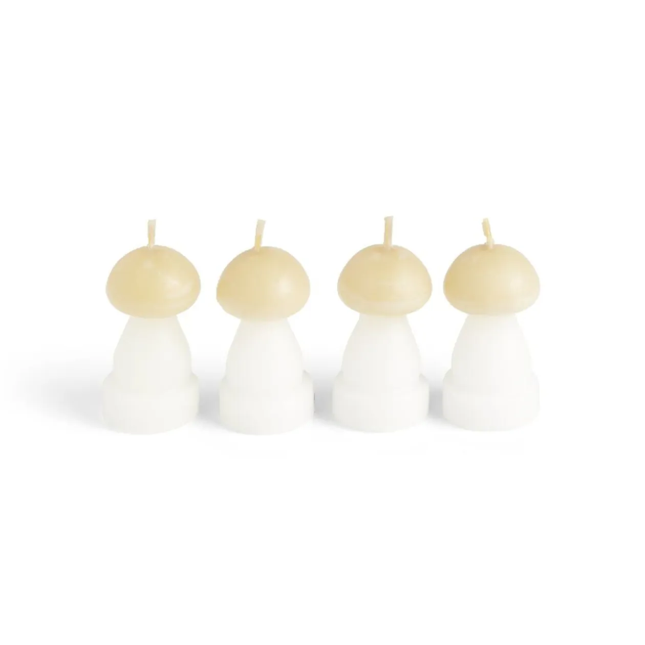 Bougie champignon blanc et jaune 6H x4
