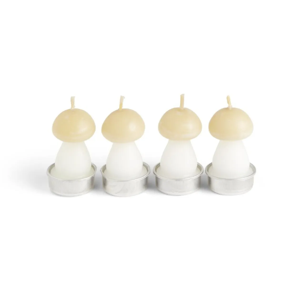 Bougie champignon blanc et jaune 6H x4