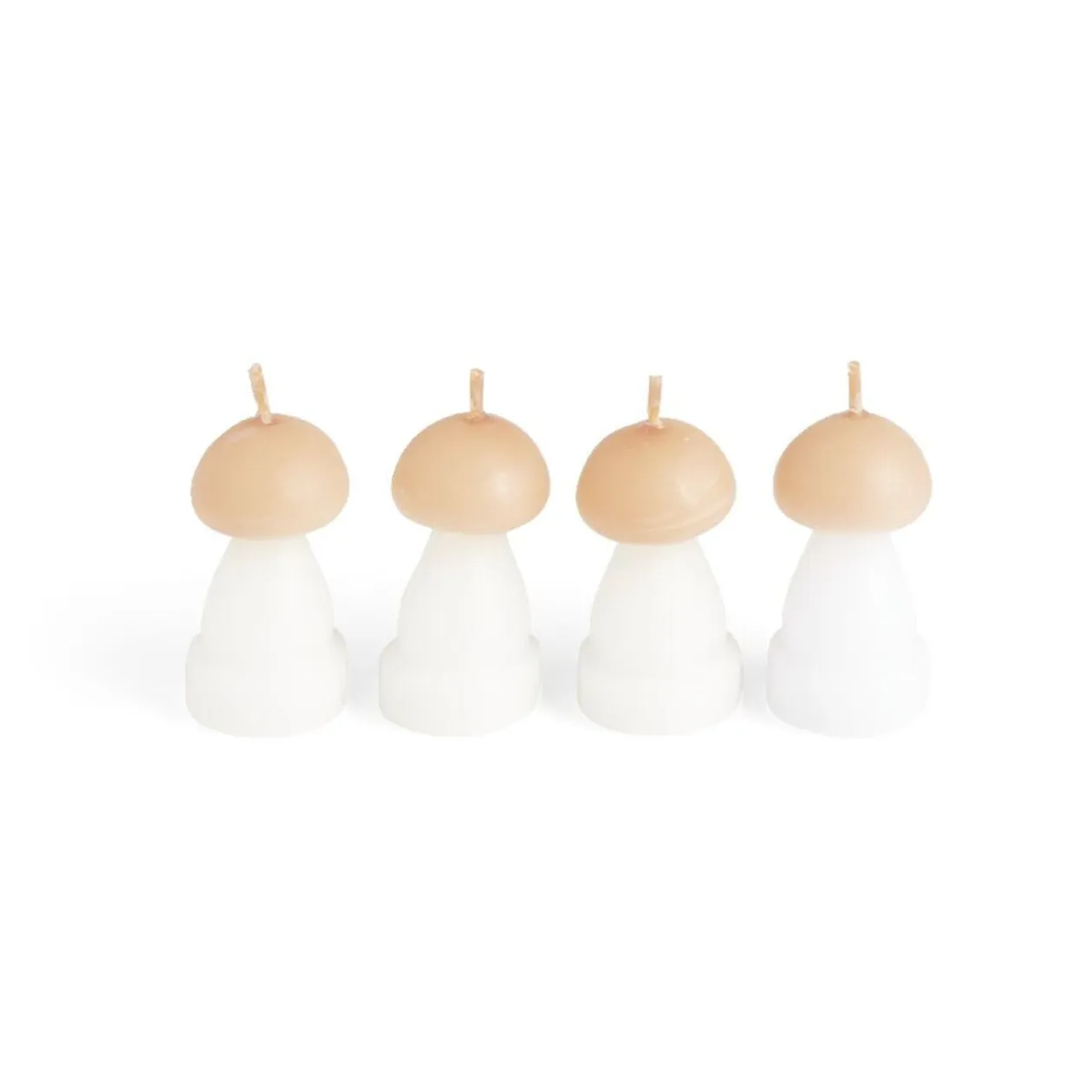 Bougie champignon blanc et orange 6H x4