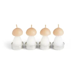 Bougie champignon blanc et orange 6H x4