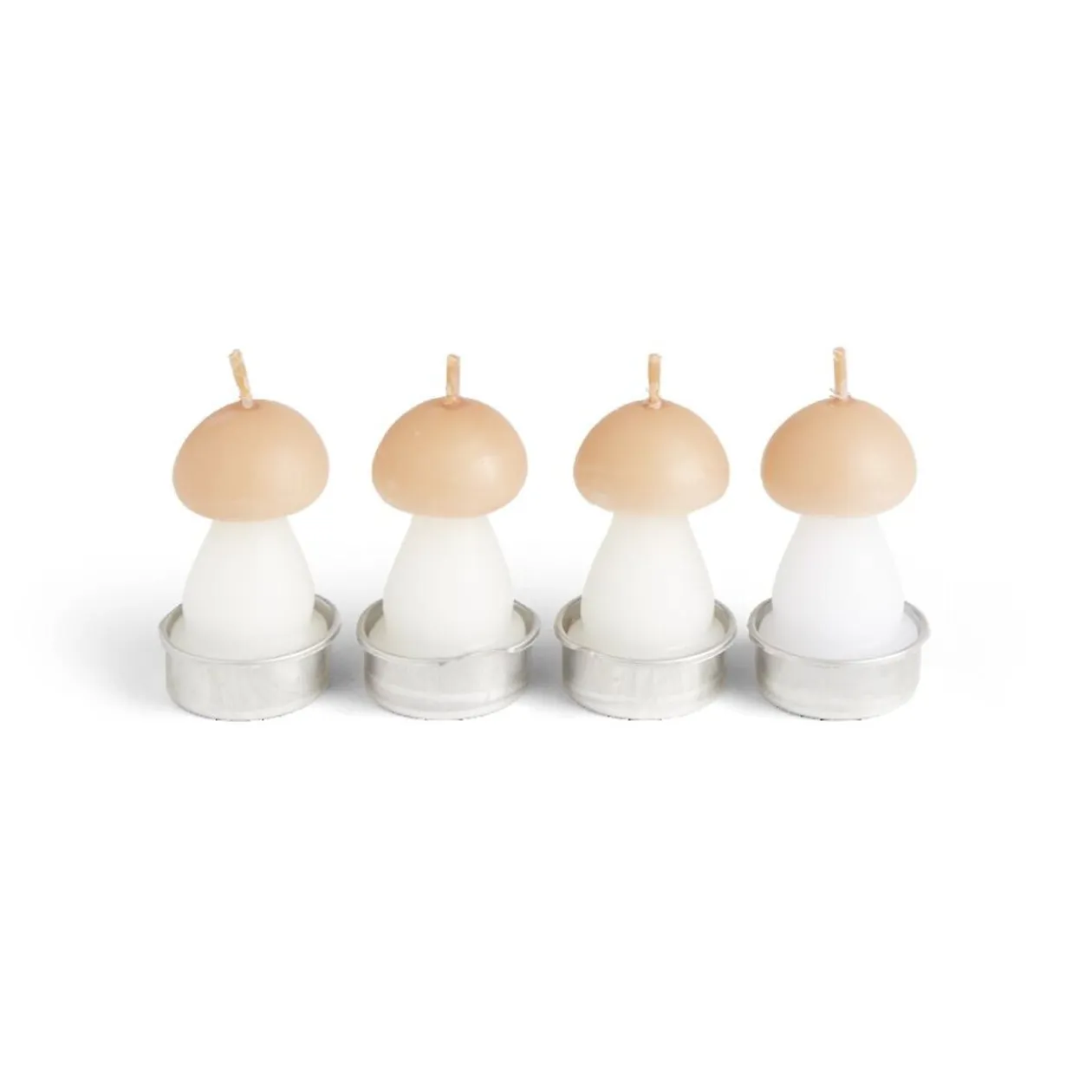 Bougie champignon blanc et orange 6H x4