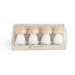 Bougie champignon blanc et orange 6H x4