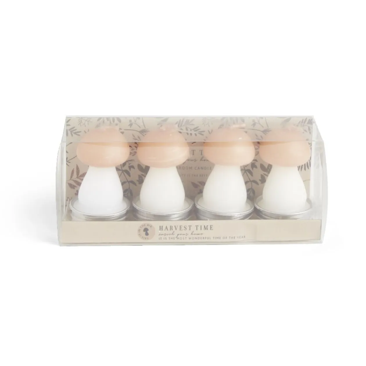 Bougie champignon blanc et orange 6H x4