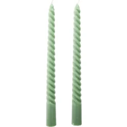 Bougie chandelier torsadée vert H25cm x2 < Gifi Sale