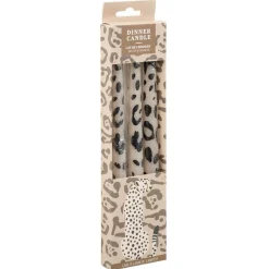 Bougie chandelle cire motif pelage animal Ø2xH25cm (2 modèles léopard ou zèbre) < Gifi Discount