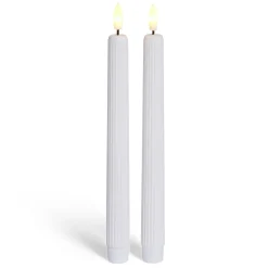 Bougie chandelle LED striée blanche x2 < Gifi New