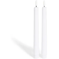 Bougie chandelle LED striée blanche x2 < Gifi New