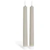 Bougie chandelle LED striée grise x2