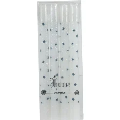 Bougie chandelle étoilée x4 - 3 coloris