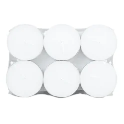 Bougie chauffe-plat 9H x6 ronde blanche