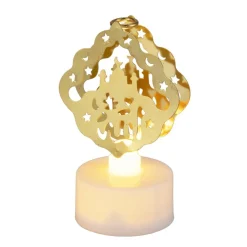 Bougie chauffe-plat LED avec décor arabesque ajouré doré Ø3xH8cm < Gifi Clearance