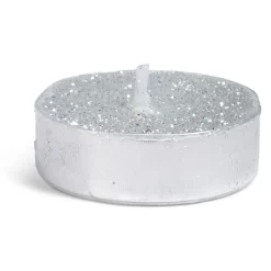 Bougie chauffe-plat paillette argentée x8 < Gifi