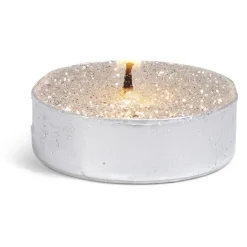 Bougie chauffe-plat paillette argentée x8 < Gifi