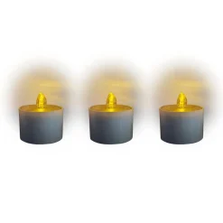 Bougie chauffe-plat solaire x3 blanche Ø5,5xH7,5cm