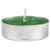 Bougie chauffe plat vert pailleté x6