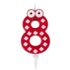 Bougie chiffre 8 cire personnage fleurs rouge et blanc H8,5cm < Gifi Online