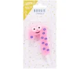 Bougie chiffre 7 personnage fleurs rose et violet H8,5cm < Gifi
