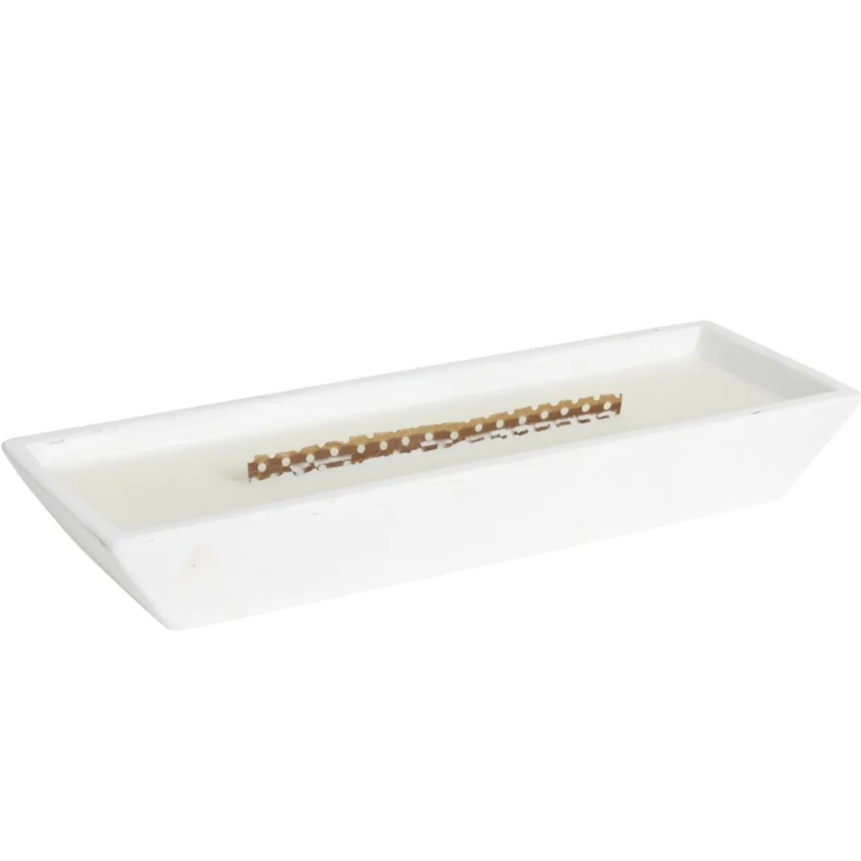 Bougie cire en céramique blanc effet flamme cheminée 30,5x10,5xH4,5cm < Gifi Best