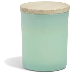 Bougie citronnelle couvercle bois verre vert Ø7xH8,5cm < Gifi Clearance