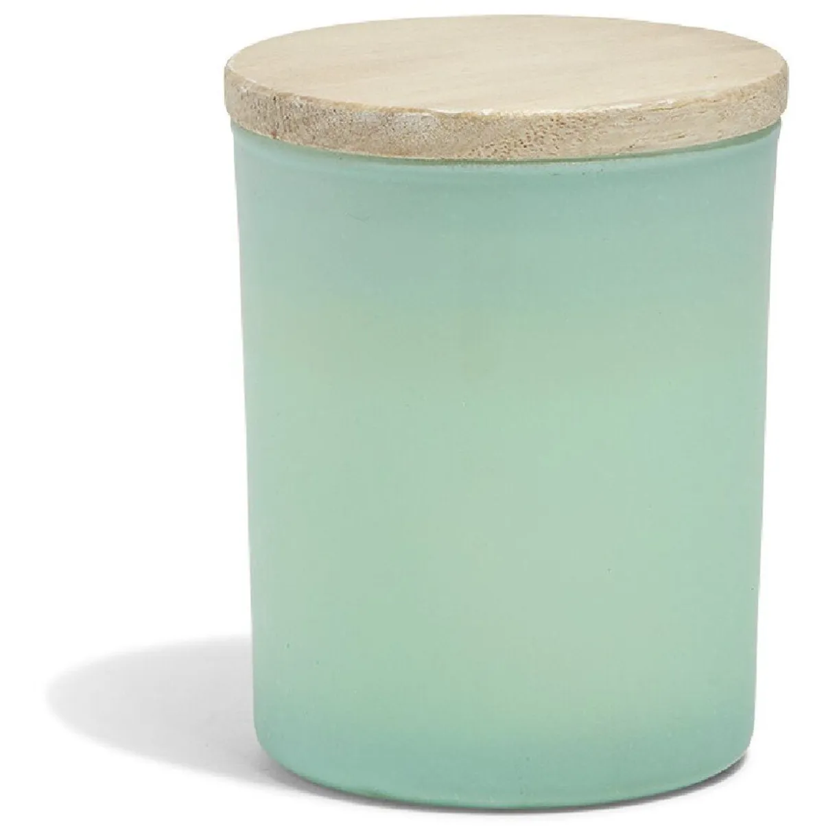 Bougie citronnelle couvercle bois verre vert Ø7xH8,5cm < Gifi Clearance