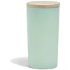 Bougie citronnelle couvercle bois verre vert Ø8xH15cm