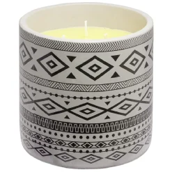 Bougie citronnelle dans pot de ciment imprimé aztèque < Gifi Sale