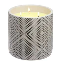 Bougie citronnelle dans pot de ciment imprimé losange style ethnique < Gifi Hot